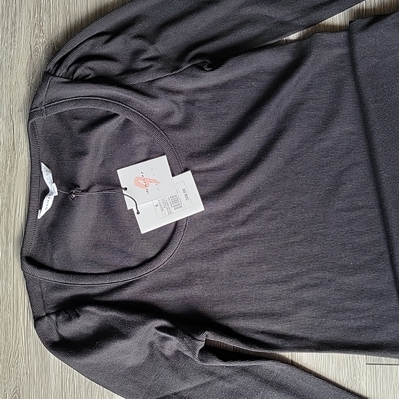 NWT The Nines by HATCH Black 3/4 Sleeve Ribbed Jersey Maternity Midi Dress Small - Picture 3 of 10